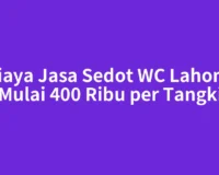 Biaya Jasa Sedot WC Lahomi Mulai 400 Ribu per Tangki