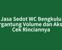 Jasa Sedot WC Bengkulu Tergantung Volume dan Akses, Cek Rinciannya